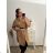 Extended Shirt/Shirt Dress With Belt Long Sleeve Women's Plus Size (XL/2XL ONE SIZE) ITALIAN FASHION IMPBB222713DS