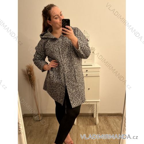 Shirt 3/4 sleeve ladies strip (4XL/5XL ONE SIZE) ITALSKÁ MÓDA IM422026 2XL/3XL Gray