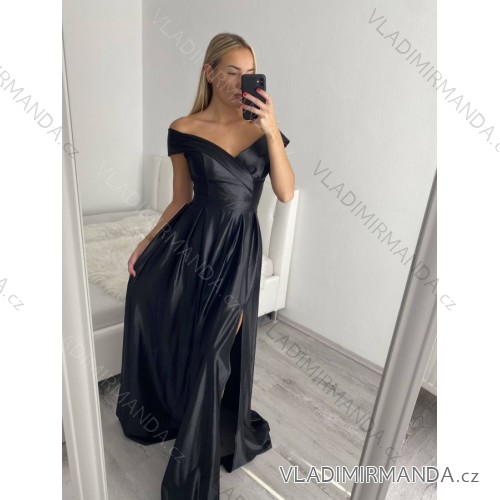 Šaty letní na ramínka dámské (S/M ONE SIZE) ITALSKÁ MÓDA IMPBB22B21841 black S/M