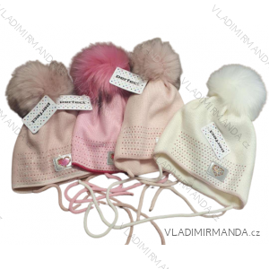cap with pompom winter infant baby girl (ONE SIZE) PERFECT POLISH FASHION PV920306