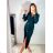 Šaty elegantní dlouhý rukáv dámské (S/M ONE SIZE) ITALSKÁ MÓDA IMWE223781