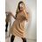 Women's Oversize Elegant Belted Short Sleeve Summer Dress (S/M/L/XL ONE SIZE) ITALIAN FASHION IMWB22191 L / XL Royal blue