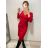 Šaty elegantní dlouhý rukáv dámské (S/M ONE SIZE) ITALSKÁ MÓDA IMWE223781 S/M red