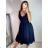 Šaty letní na ramínka dámské (S/M ONE SIZE) ITALSKÁ MÓDA IMPBB22B21841 black S / M