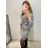 Women's Long Sleeve Belted Turtleneck Knit Dress (S/M/L ONE SIZE) ITALIAN FASHION IMWB22371 M / L Gray