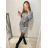 Women's Long Sleeve Belted Turtleneck Knit Dress (S/M/L ONE SIZE) ITALIAN FASHION IMWB22371 M / L Gray