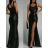 Šaty elegantní dlouhé společenské třpytivé flitrové na ramínka dámské (S/M ONE SIZE) ITALSKÁ MÓDA IMWY224032