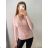 Svetr tenký na knoflíčky dlouhý rukáv dámský (S/M ONE SIZE) ITALSKá MóDA IMM22Fd9072 S/M light pink