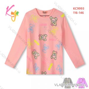 T-shirt long sleeve with sequins children adolescent girls (116-146) KUGO B3258