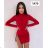 Women's Long Sleeve Turtleneck Mini Dress (S/M ONE SIZE) ITALIAN FASHION IMM22II1479