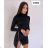 Women's Long Sleeve Turtleneck Mini Dress (S/M ONE SIZE) ITALIAN FASHION IMM22II1479