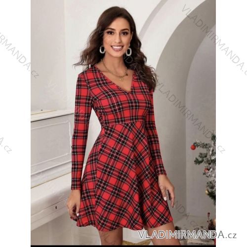 Šaty elegantní dlouhý rukáv dámské (S/M ONE SIZE) ITALSKÁ MÓDA IMM211535