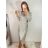 Women's Elegant Glitter Long Sleeve Dress (S/M ONE SIZE) ITALIAN FASHION IMWGS223661 S/M red