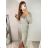 Women's Elegant Glitter Long Sleeve Dress (S/M ONE SIZE) ITALIAN FASHION IMWGS223661 S/M red