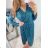 Women's Elegant Glitter Long Sleeve Dress (S/M ONE SIZE) ITALIAN FASHION IMWGS223661 S/M red