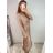 Women's Elegant Glitter Long Sleeve Dress (S/M ONE SIZE) ITALIAN FASHION IMWGS223661 S/M red