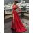 Long formal elegant ball gown dress (UNI s-m) ITALIAN FASHION IMM20FL5620 S/M red