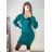 Šaty žebrované dlouhý rukáv dámské (S/M ONE SIZE) FRANCOUZSKÁ MÓDA FMWT22F52397 S/M Brown