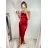Šaty dlouhé elegantní společenské plesové na ramínka dámské (S/M ONE SIZE) ITALSKá MóDA IM322500 S/M red