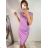 Women's Elegant Glitter Short Sleeve Dress (S/M ONE SIZE) ITALIAN FASHION IMM222982