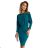 399-1 LARA Striped dress with cuffs in the sleeves - sea color