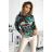 390-2 Kangaroo hoodie - turquoise brown marble