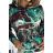390-2 Kangaroo hoodie - turquoise brown marble
