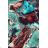 390-2 Kangaroo hoodie - turquoise brown marble