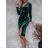 Women's Elegant Velvet Long Sleeve Dress (S/M ONE SIZE) ITALIAN FASHION IMWKK224073