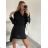 Women's Elegant Long Sleeve Dress (S/M ONE SIZE) ITALIAN FASHION IMWGS223995 S/M red
