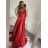 Women's Elegant Party Long Dress with Straps (S/M ONE SIZE) ITALIAN FASHION IMPSH2280608/DU -   béžová smetanová -   S/M/L