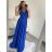 Šaty letní na ramínka dámské (S/M ONE SIZE) ITALSKÁ MÓDA IMPBB22B21841 Light blue S / M