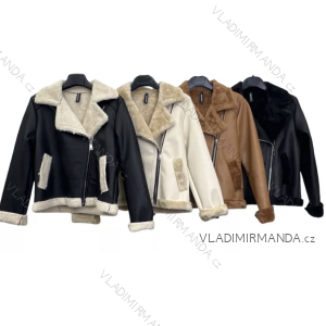 Women's Leatherette Winter Long Sleeve Jacket/Curvet (S/M ONE SIZE) ITALIAN FASHION IMPLM2244190