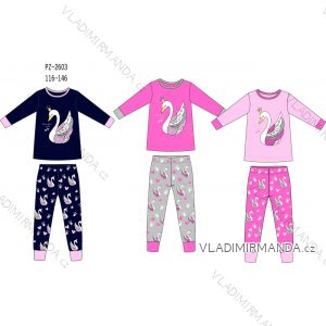 Long-sleeved pajamas for children, teenagers, girls (116-146) SEASON SEZ22PZ-2603