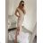 Women's Long Elegant Party Sparkly Carmen Dress (S/M ONE SIZE) ITALIAN FASHION IMM2251196/DUR