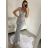 Women's Long Elegant Party Sparkly Carmen Dress (S/M ONE SIZE) ITALIAN FASHION IMM2251196/DUR