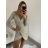 Šaty elegantní společenské třpytivé flitrové dlouhý rukáv dámské (S/M ONE SIZE) ITALSKÁ MÓDA IMM228558