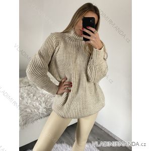 Women's Long Sleeve Turtleneck Long Sleeve Sweater (S/M/L/XL/2XL ONE SIZE) ITALIAN FASHION IM422943