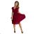 374-2 POLINA Pleated dress with a neckline and frills - Burgundy color