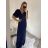 Women's Long Ball Gown Short Sleeve Dress (S/M/L ONE SIZE) ITALIAN FASHION IMH2280330/DR2 Burgundy