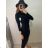 Šaty letní na ramínka dámské (S/M ONE SIZE) ITALSKÁ MÓDA IMPBB22B21841 black S/M
