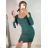 Šaty elegantní společenské dlouhý rukáv dámské (S-XL) ITALSKÁ MÓDA IMWGS223996B Emerald M
