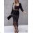 Women's Knitted Sweater Dress Set (S/M ONE SIZE) ITALIAN FASHION IMWE223972 S/M béžová