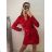 Sexy mini strapless dress for women (S / M ONE SIZE) ITALIAN FASHION IMM22922 S/M red