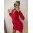 Sexy mini strapless dress for women (S / M ONE SIZE) ITALIAN FASHION IMM22922 S/M red