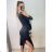 Šaty elegantní třpytivé dlouhý rukáv dámské (S/M ONE SIZE) ITALSKÁ MÓDA IMWDD223941 S/M black
