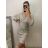 Šaty elegantní třpytivé dlouhý rukáv dámské (S/M ONE SIZE) ITALSKÁ MÓDA IMWB22349