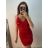 Summer long sleeve flowered women's dress (UNI S / L) ITALIAN FASHION IMK20150 red S/M