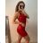 Summer long sleeve flowered women's dress (UNI S / L) ITALIAN FASHION IMK20150 red S/M