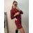Šaty elegantní košilové dlouhý rukáv dámské (S/M ONE SIZE) ITALSKÁ MÓDA IMWKK223994 red S
